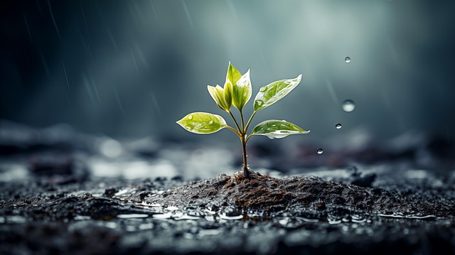 Small Plant Growing From Rock – Symbol Of Confidence And Inner Strength